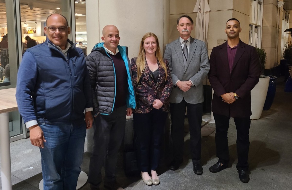 from left to right: Paul Moore, Luis Blanquez, Kristen Harris, Steven Cernak, and Sabri Siraj